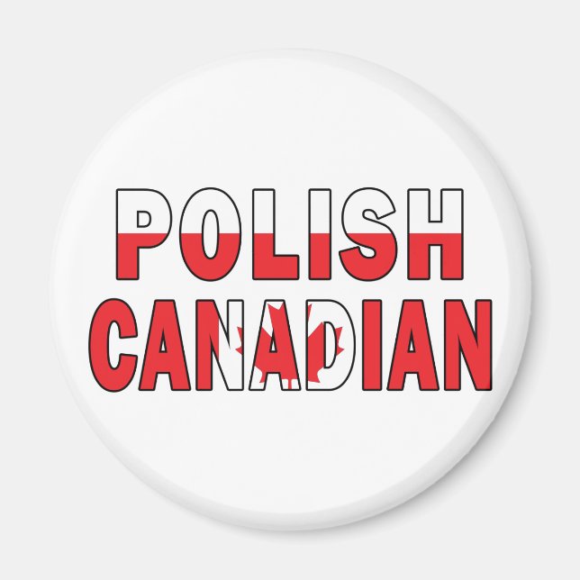 Aimant Drapeau canadien polonais (Devant)