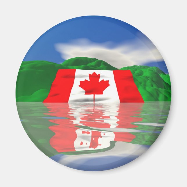 Aimant Drapeau canadien Terre (Devant)