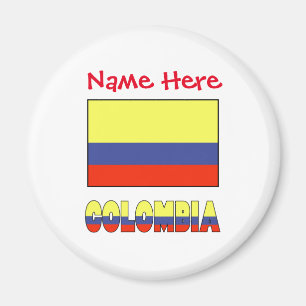 Aimant Drapeau colombien colombien personnalisation rouge