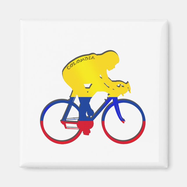 Aimant Drapeau colombien cycliste (Devant)