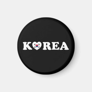 Aimant Drapeau coréen Love Heart