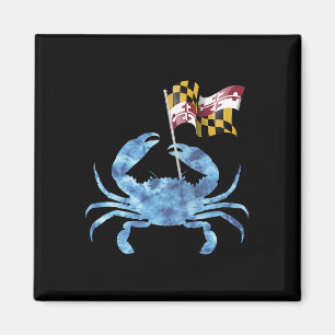 Aimant Drapeau crabe bleu du Maryland Vacances en famille