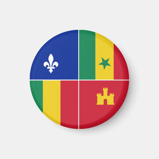 Aimant drapeau créole de Louisiane (Devant)