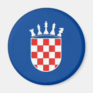Aimant Drapeau croate couleurs Joueur d'échecs cadeaux po