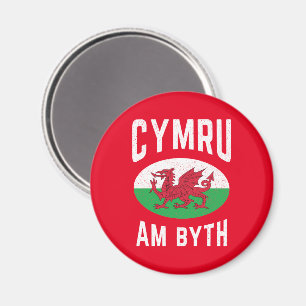 Aimant Drapeau Cymru Am Byth Wales Fier Rugby Vintage gal