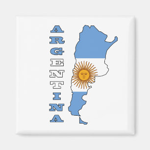 Aimant Drapeau dans la carte de l'Argentine