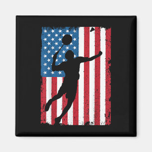 Aimant Drapeau de badminton Usa vintage sports