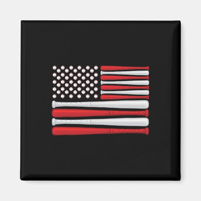 Aimant Drapeau de baseball américain Clic - Drapeau de ba (Devant)