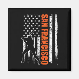 Aimant Drapeau de baseball de San Francisco Usa vintage p