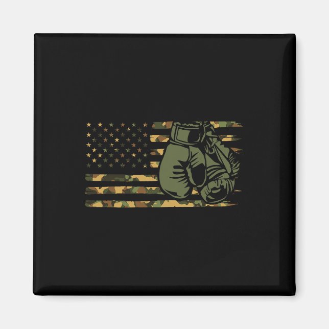 Aimant Drapeau De Boxe De Camo Usa Pour Boxer - Boîte À D (Devant)