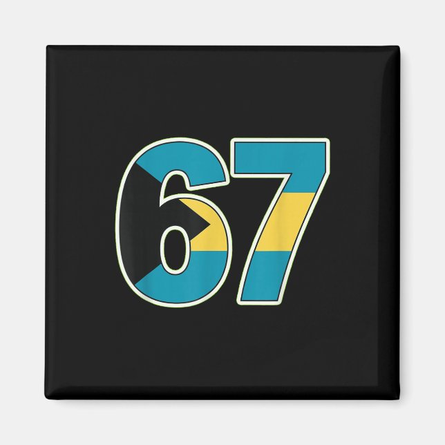 Aimant Drapeau de Byhamas Numéro 67 Hommage  (Devant)