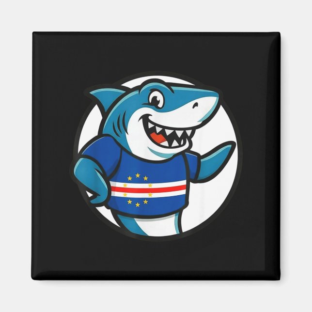 Aimant Drapeau de Cabo Verde Requin Drôle Cabo-verdien  (Devant)