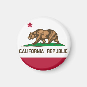 Aimant Drapeau de Californie & Californie, Etats-Unis vac