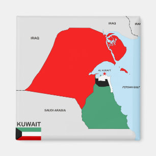 Aimant drapeau de carte de pays du Kowéit