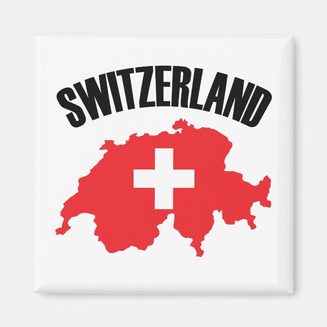 Aimant Drapeau de carte Suisse (Devant)
