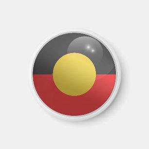 Aimant Drapeau de cercle brillant aborigène