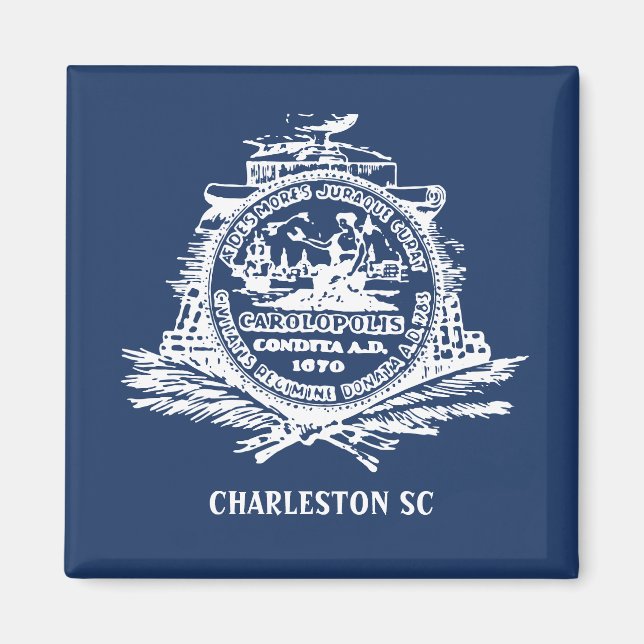 Aimant Drapeau de Charleston, Caroline du Sud (Devant)