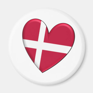 Aimant Drapeau de coeur du Danemark