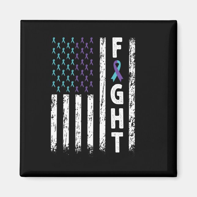 Aimant Drapeau de combat Usa - Lutte de sensibilisation à (Devant)