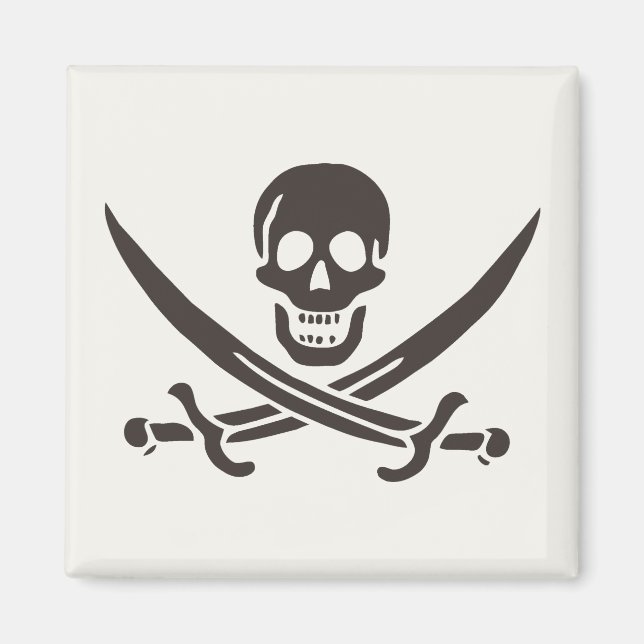 Aimant Drapeau de crâne obsidien Drapeau de pirate Calico (Devant)