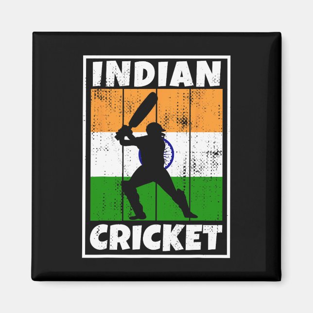 Aimant Drapeau de fan de cricket indien de l'Inde Cricket (Devant)