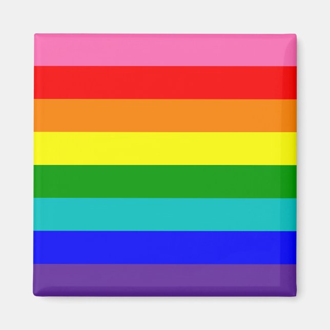 Aimant Drapeau de fierté arc-en-ciel à huit bandes (Devant)