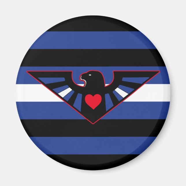 Aimant Drapeau de fierté d'aigle en cuir (Devant)