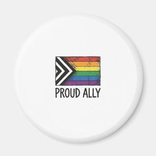 Aimant Drapeau de fierté d'allié fier vecteur t-shirt des