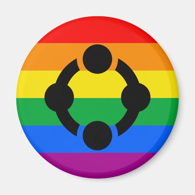 Aimant Drapeau de fierté de niche arc-en-ciel (Devant)