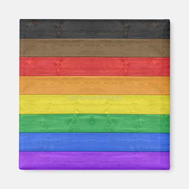 Aimant Drapeau de fierté gay inclusif SlipperyJoe's à tex (Devant)