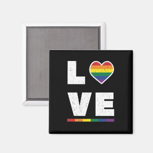 Aimant Drapeau de fierté gay LGBTQ en détresse Grunge Amo