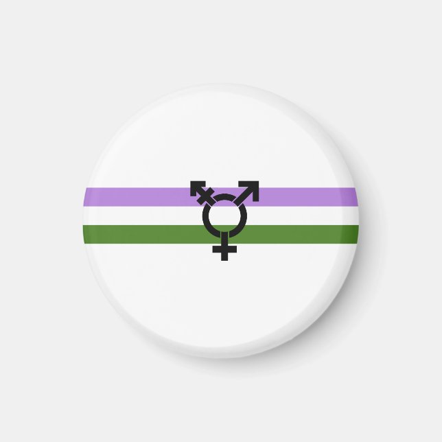 Aimant Drapeau de fierté genderqueer (Devant)