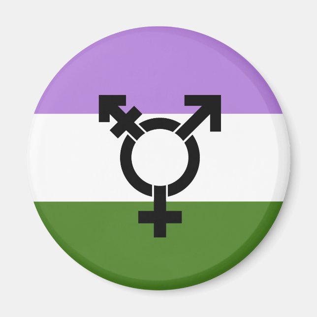 Aimant Drapeau de fierté genderqueer (Devant)