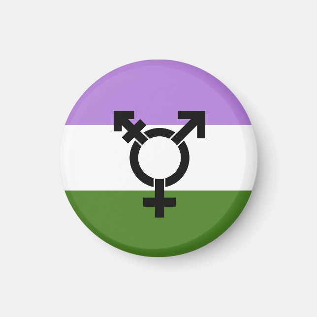 Aimant Drapeau de fierté genderqueer (Devant)