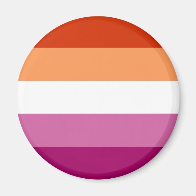 Aimant Drapeau de fierté lesbienne (5 bandes) (Devant)