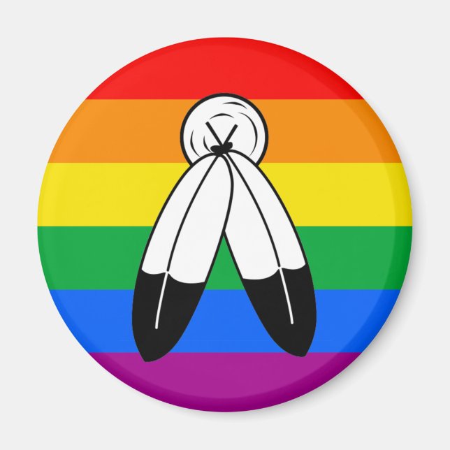 Aimant Drapeau de fierté LGBTQ+ Two-Spirit (Devant)