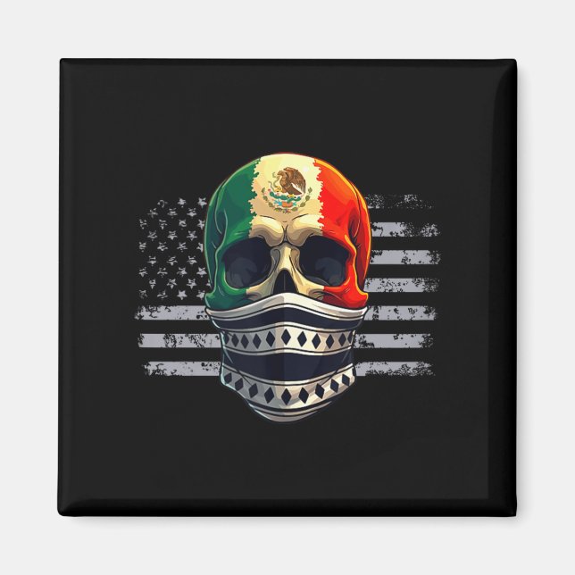 Aimant Drapeau de fierté mexicano-américain d'Amérique Me (Devant)