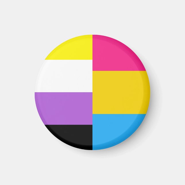 Aimant Drapeau de fierté pansexuelle non binaire double (Devant)