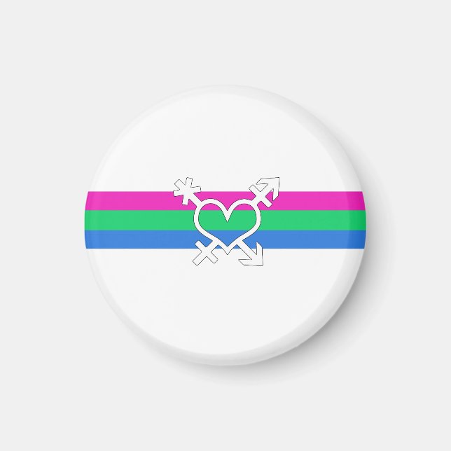 Aimant Drapeau de fierté polysexuelle (Devant)