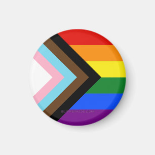 Aimant Drapeau de fierté Progress Pride de SlipperyJoe si