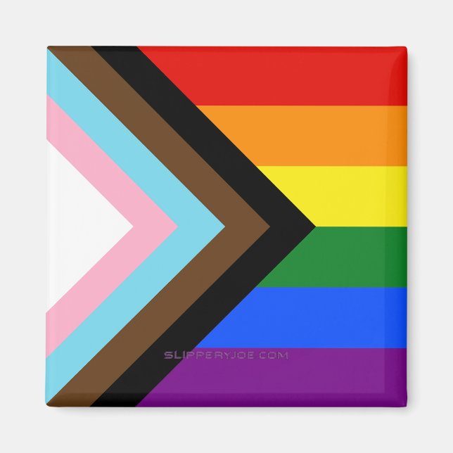 Aimant Drapeau de fierté Progress Pride de SlipperyJoe si (Devant)
