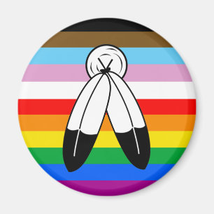 Aimant Drapeau de fierté Progress Pride LGBTQ+ Two-Spirit