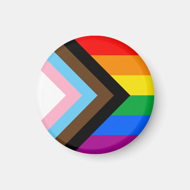 Aimant Drapeau de fierté progressiste LGBTQ+ (Devant)