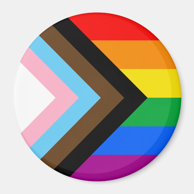 Aimant Drapeau de fierté progressiste LGBTQ+ (Devant)