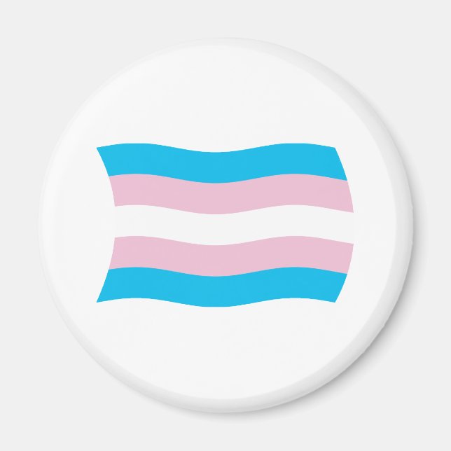 Aimant Drapeau de Fierté Transgenre (Devant)