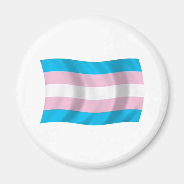Aimant Drapeau de Fierté Transgenre (Devant)
