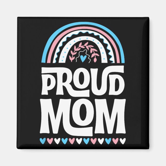 Aimant Drapeau de fierté transgenre de maman Fête des mèr (Devant)