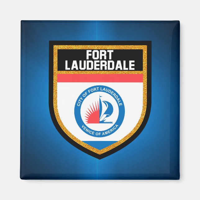 Aimant Drapeau de Fort Lauderdale (Devant)