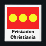 Aimant Drapeau de Freetown Christiania<br><div class="desc">Le drapeau Carré de Freetown Christiania. Freetown Christiania est un quartier autonome auto-proclamé de Copenhague,  au Danemark.</div>