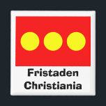 Aimant Drapeau de Freetown Christiania<br><div class="desc">Le drapeau Carré de Freetown Christiania. Freetown Christiania est un quartier autonome auto-proclamé de Copenhague,  au Danemark.</div>